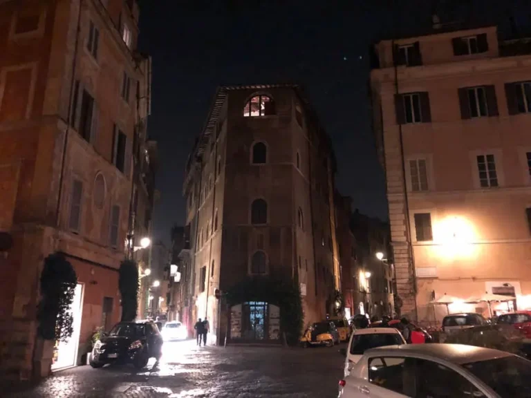 Tofana building Via di Monserrato Rome gelateria on corner where poison ring once operated