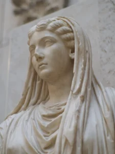 Marble statue of Livia Drusilla, wife of Emperor Augustus and influential woman in the early Roman Empire