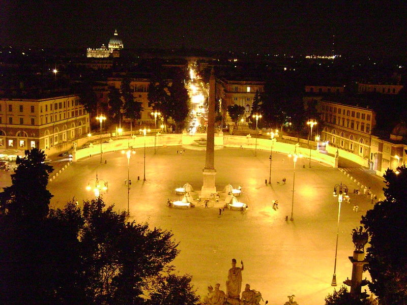Piazza del Popolo in Rome which often makes people wonder, Is Rome Haunted?